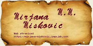 Mirjana Mišković vizit kartica